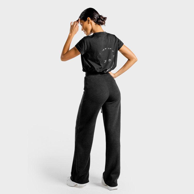SQUATWOLF Luxe Wide Leg Pants - Onyx-Joggers-Pro Sports