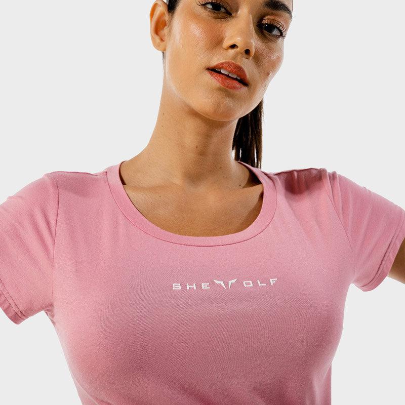 SQUATWOLF She-Wolf Crop Top - Baby Pink-T-Shirt-Pro Sports