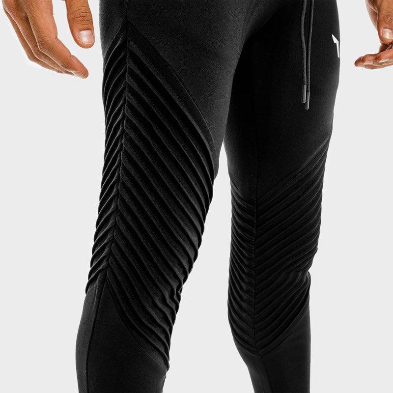 SQUATWOLF Statement Ribbed Joggers - Black