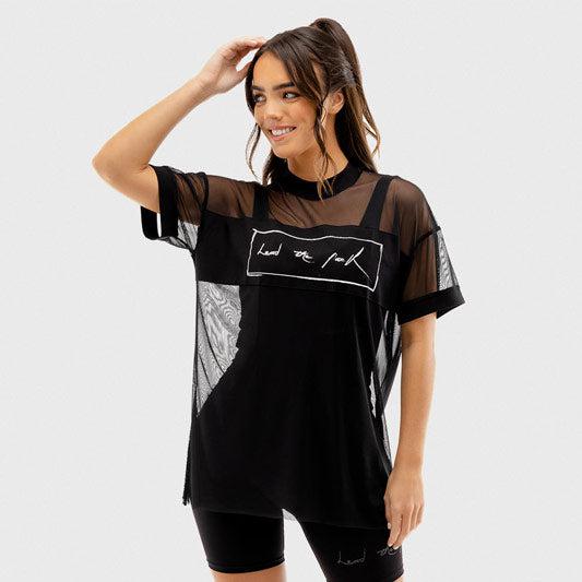 SQUATWOLF Vibe Oversize Mesh Tee - Black-T-Shirt-Pro Sports