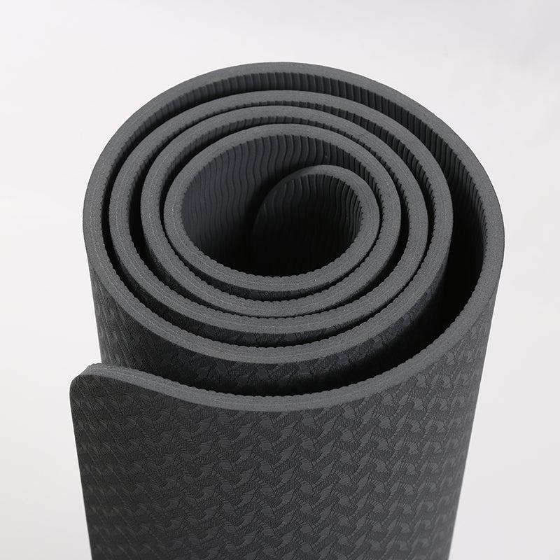 TPE Yoga Mat 8mm with Carrying Bag side view - Exercise Mat | Buy Online in Kuwait | Pro Sports Kuwait