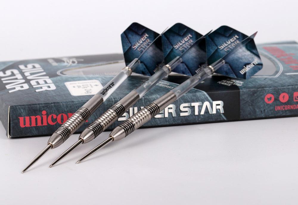 Unicorn Silver Star 80% Tungsten Darts - Michael Smith 24 G-Dart Pins-Pro Sports