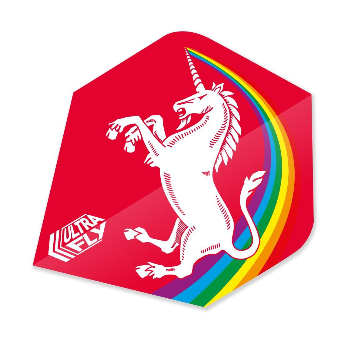 Unicorn Ultrafly.100 Plus - Unicorn Rainbow Red Dart Flight-Dart Flights-Pro Sports