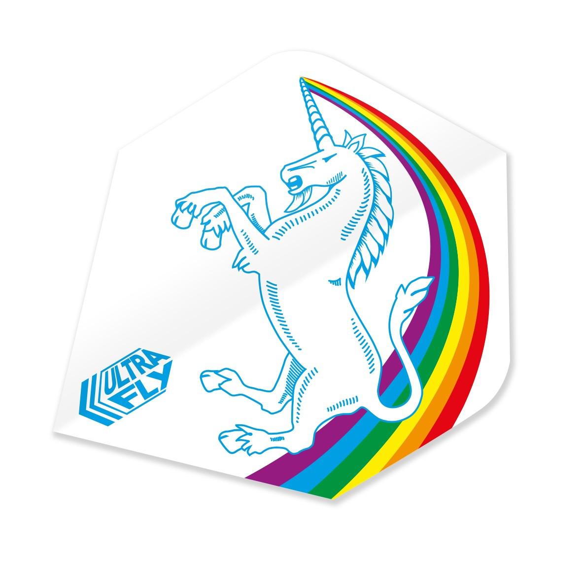 Unicorn Ultrafly.100 Plus - Unicorn Rainbow White Dart Flight-Dart Flights-Pro Sports