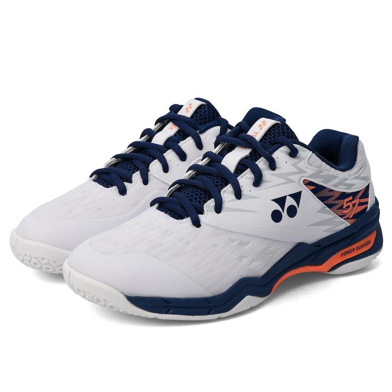 Yonex Power Cushion 57 - White/Neon Orange-Badminton Shoes-Pro Sports